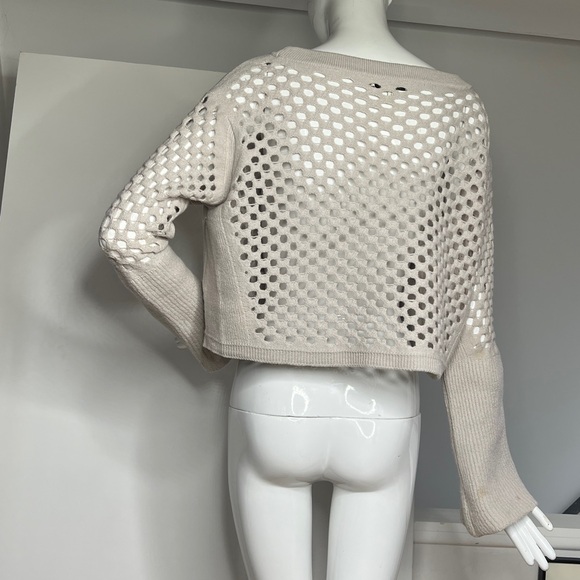 Dorothee Schumacher Sz 2 (M) Gray Wool Lazer Eyelet Knit Sweater Made in Germany - Picture 2 of 9